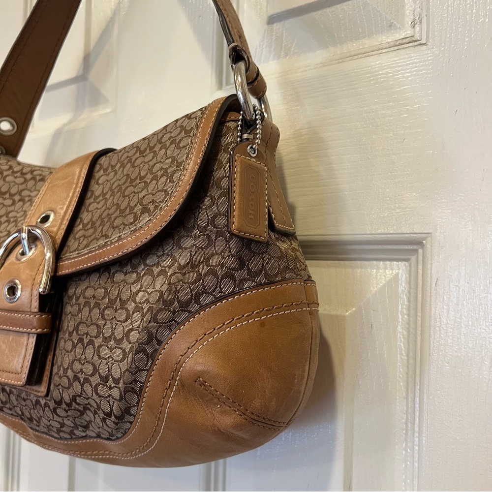 Vintage Y2K Coach Signature Soho Medium Shoulder Bag Brown British Tan F10926 - Picture 4 of 15
